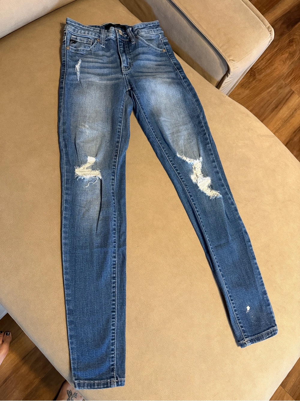KanCan Women's Distressed Skinny Jeans - Blue